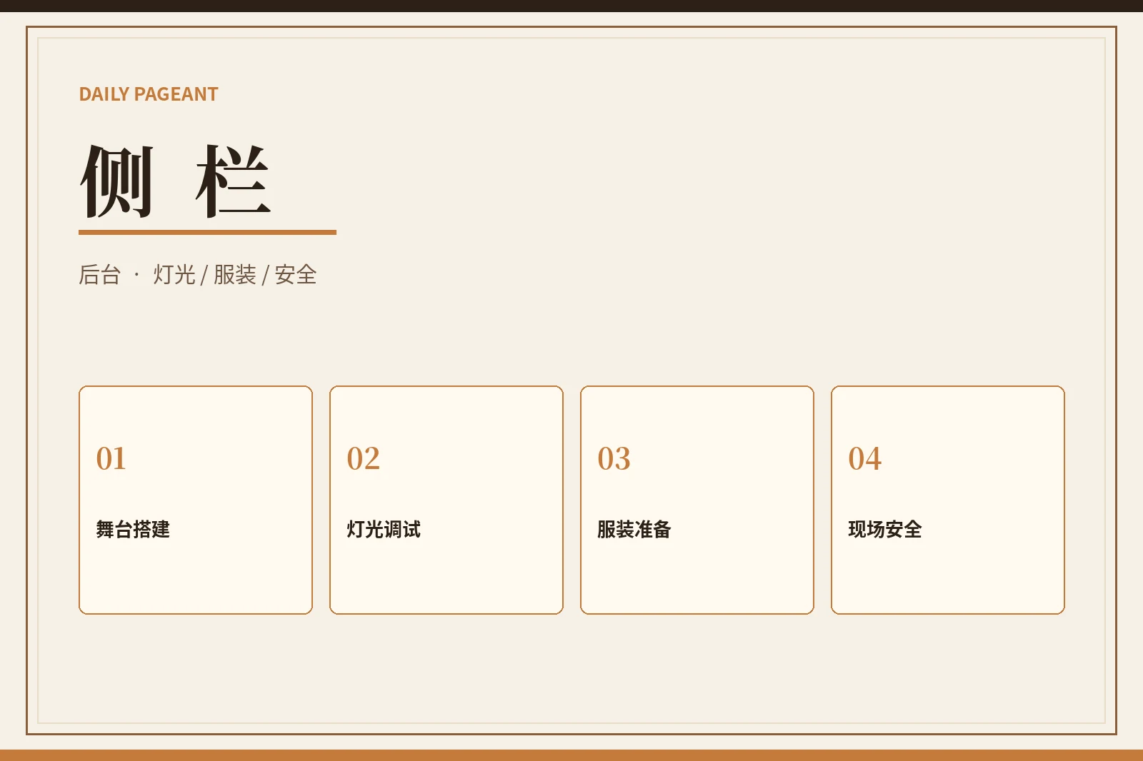 后台与现场准备